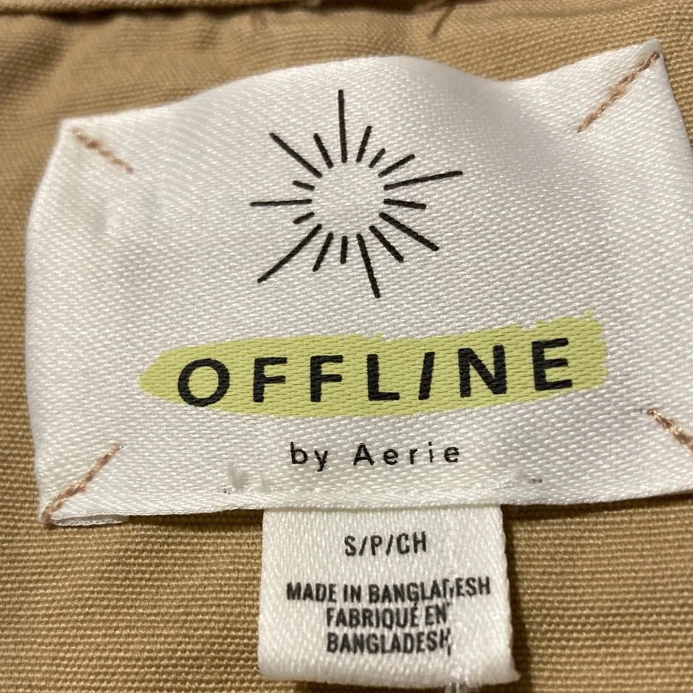 Offline‎ by Aerie Sleeveless Hooded Zip Front Utility Vest - Tan S